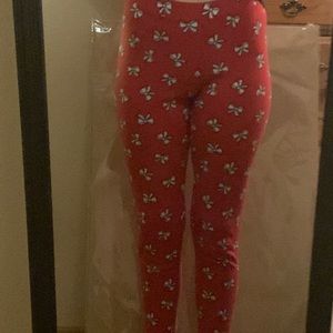 Red sleep pants white 🎀